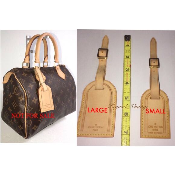 Louis Vuitton Name Tag Small Beige Restored Vintage Tags AUTHENTIC! - Picture 6 of 8